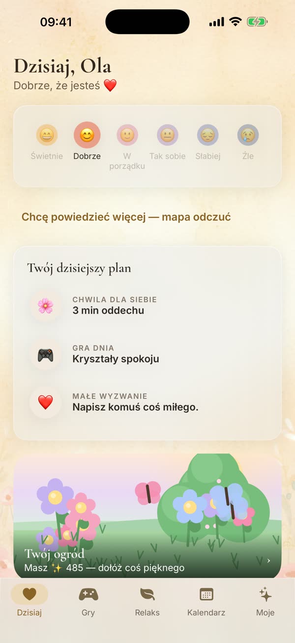 Ekran Dzisiaj z planem dnia